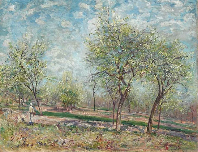 Manzanos en flor, Alfred Sisley