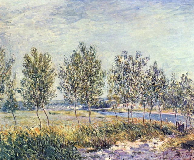 Álamos a orillas de un río, Alfred Sisley