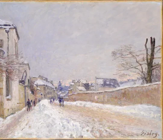Rue Eugène Moussoir at Moret: Winter