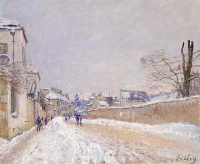 Rue Eugène Moussoir en Moret, en invierno, Alfred Sisley