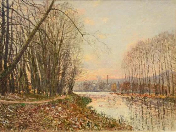Soleil couchant en Hiver (La Seine à Saint-Mammès)
