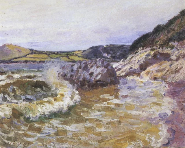 Storr Rock, Lady's Cove lado oeste, Alfred Sisley