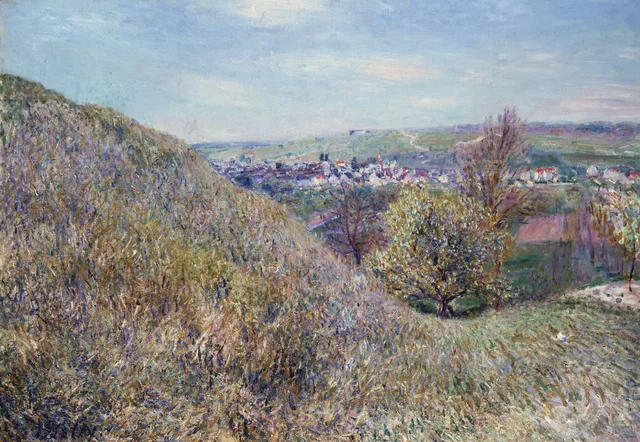 En las colinas de Moret en primavera - por la mañana, Alfred Sisley