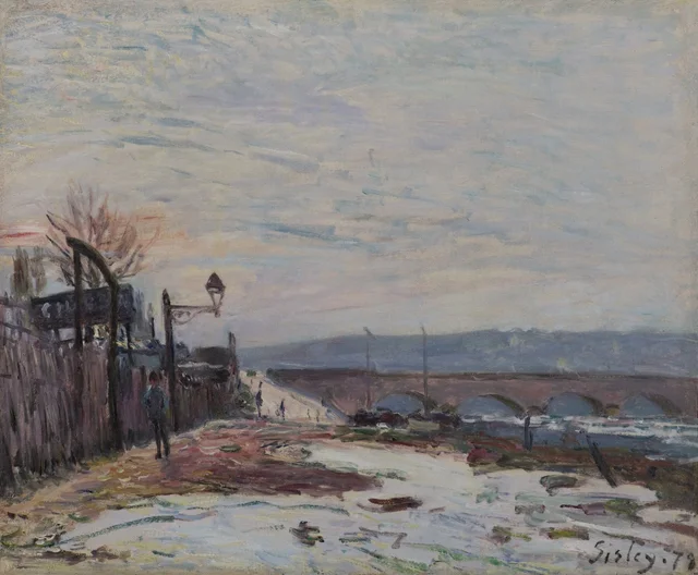 El muelle del Sena en la estación de las nieves