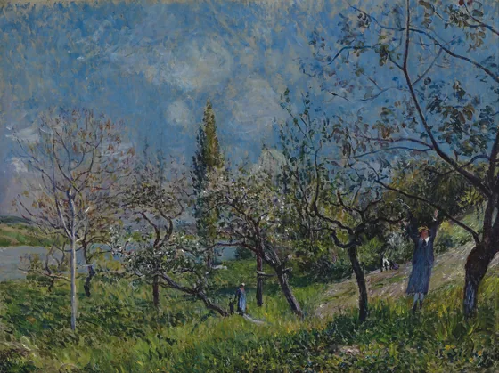 Un verger au printemps, By