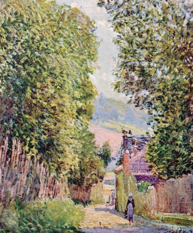 Una calle en Louveciennes, Alfred Sisley
