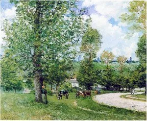 Vaches au pâturage. Louveciennes