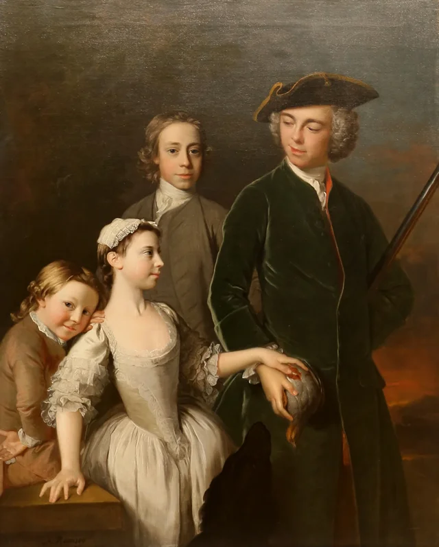 Thomas, 2nd Baron Mansel of Margam with his Blackwood Half-Brothers and Sister, Allan Ramsay