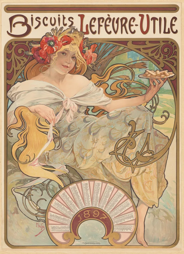 Biscuits Lefèvre-Utile, Alphonse Mucha