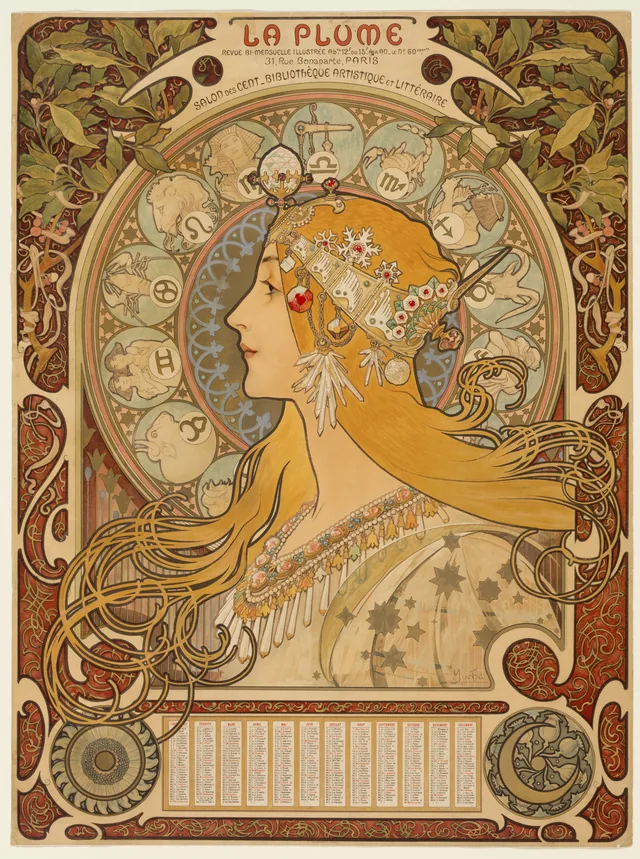 Zodiac (La Plume), Alphonse Mucha