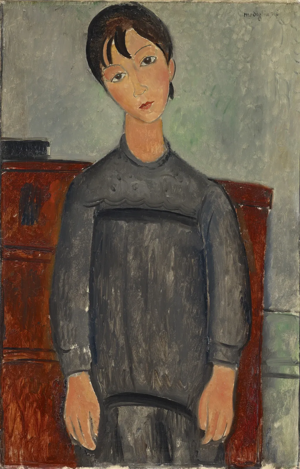 Fillette debout en tablier noir, Amedeo Modigliani