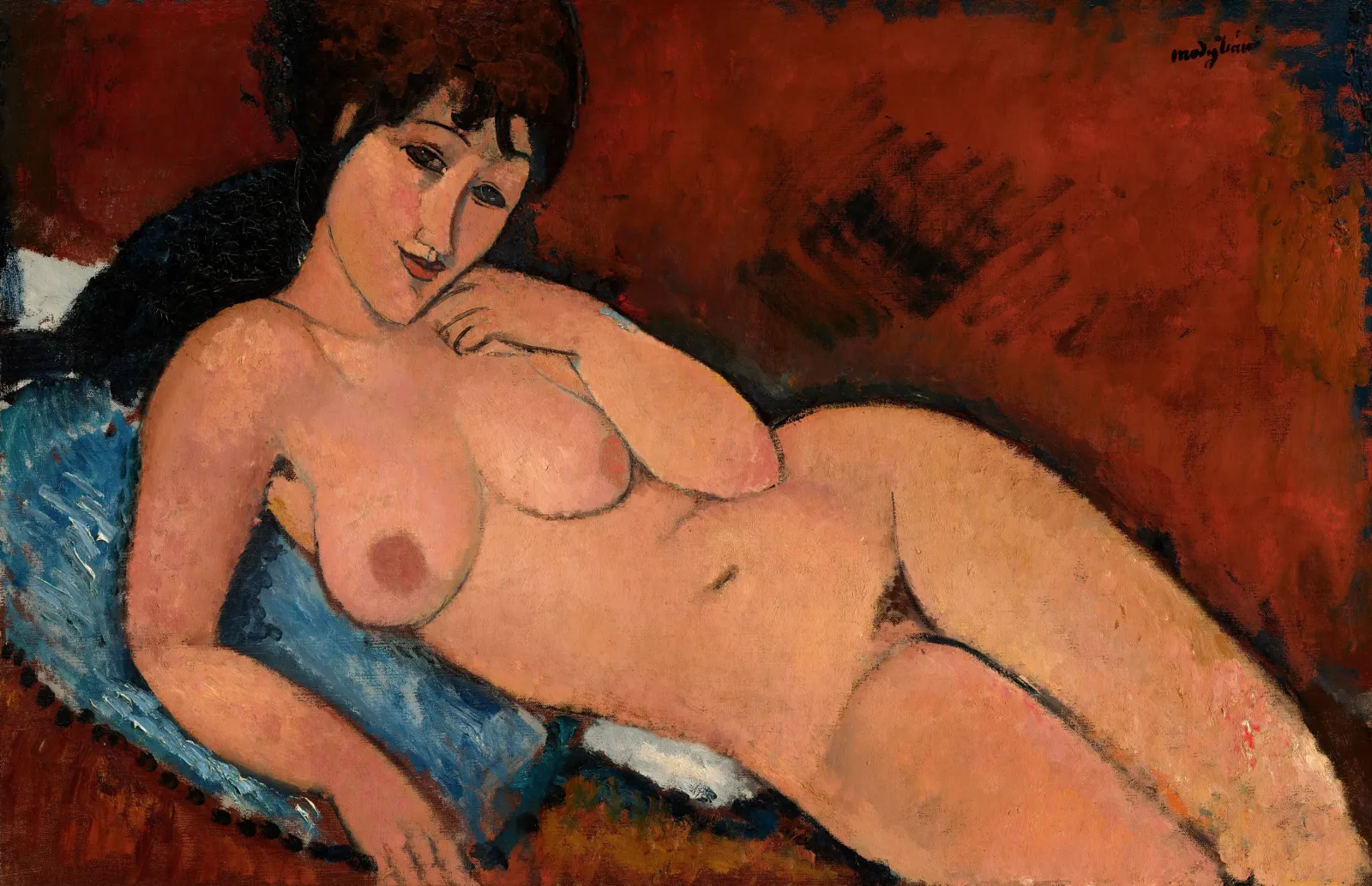 Nude on a Blue Cushion, Amedeo Modigliani