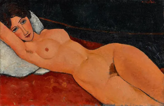 Female Nude Reclining on a Pillow