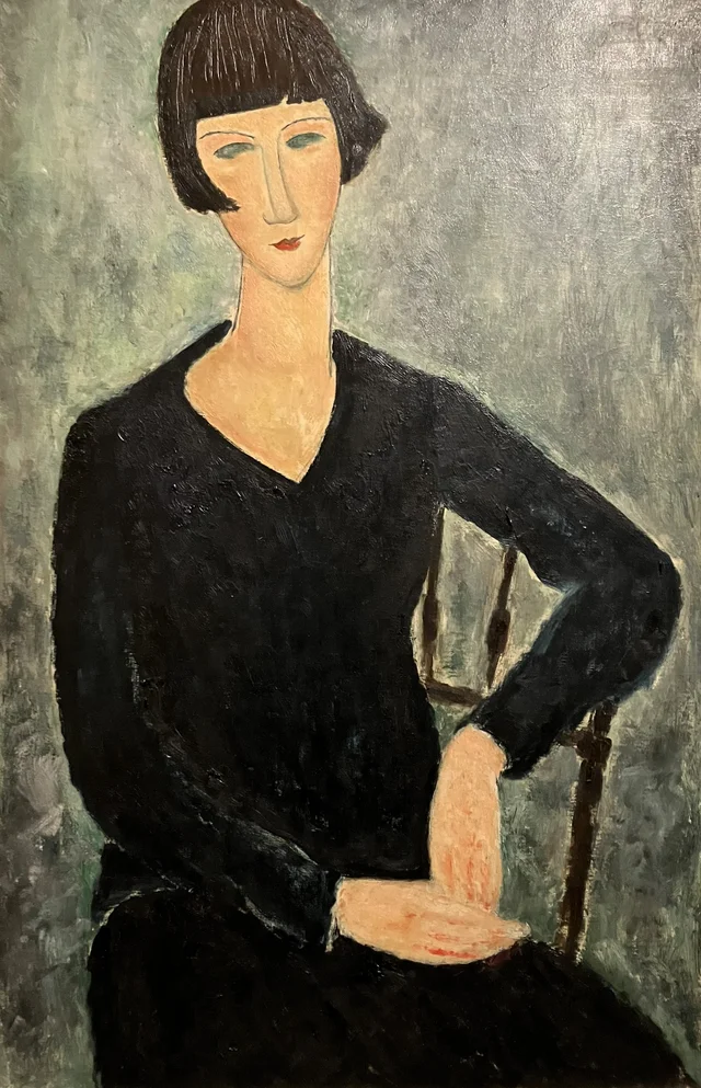 Mujer sentada con vestido azul, Amedeo Modigliani