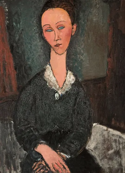 Femme au col blanc