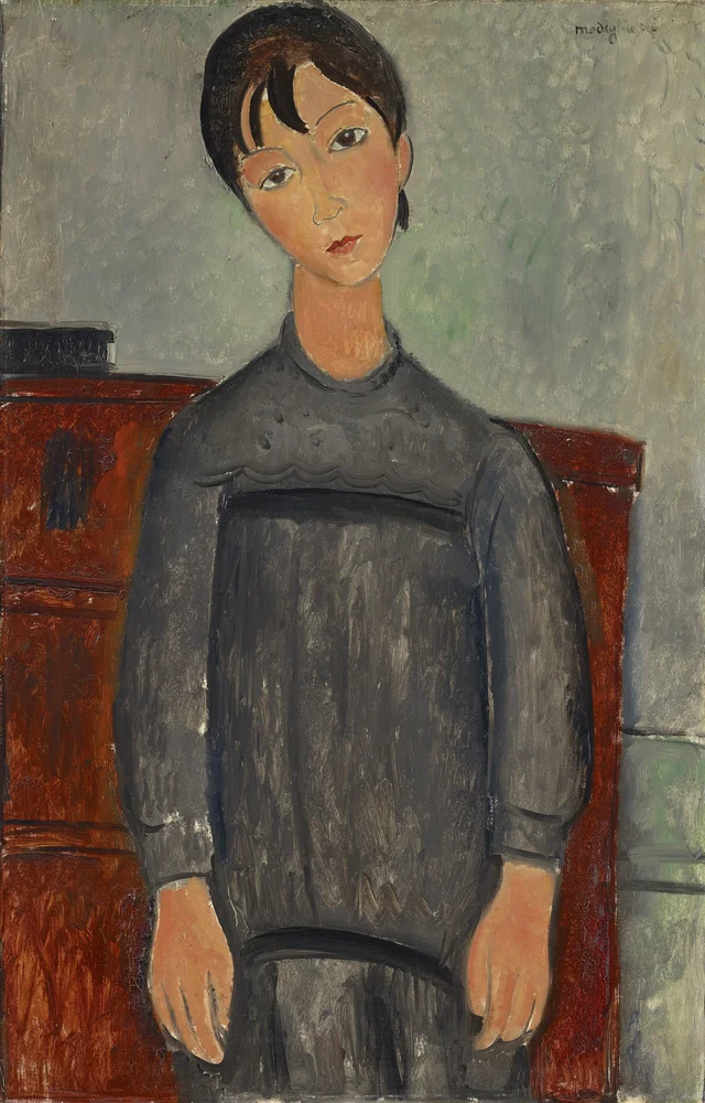 Fillette debout en tablier noir, Amedeo Modigliani