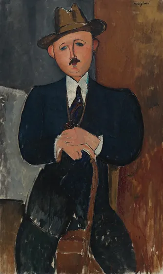 Homme assis (appuyé sur une canne)
