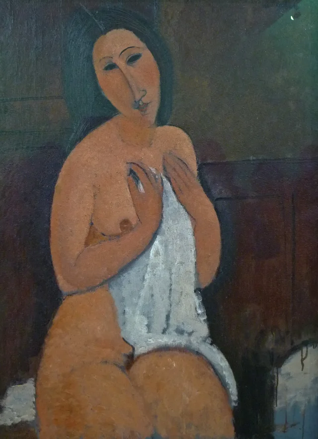 Desnudo sentado con camisa