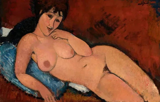 Nude on a Blue Cushion