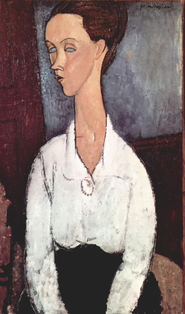 Retrato de Lunia Czechowska con blusa blanca, Amedeo Modigliani