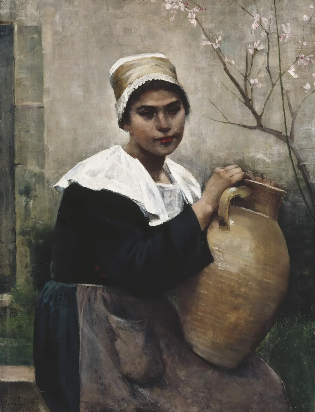 Jeune Bretonne tenant une cruche, Amélie Lundahl