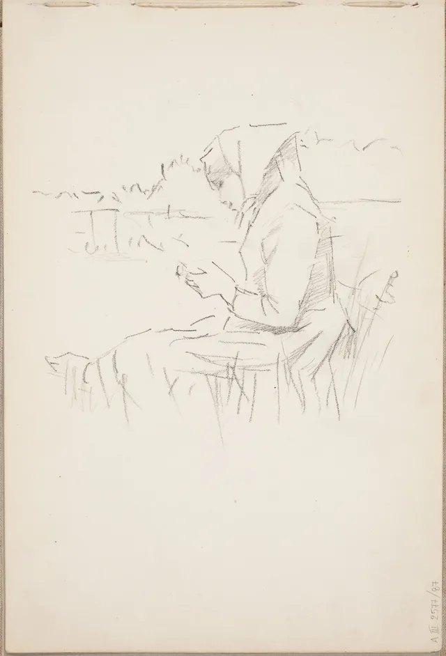 Mulher sentada ao ar livre, Amélie Lundahl