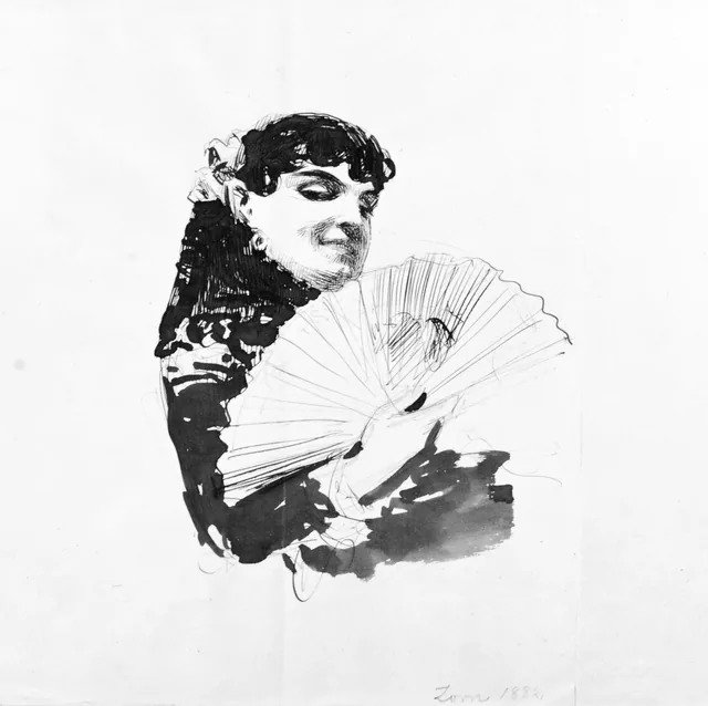 扇を持つスペインの娘
