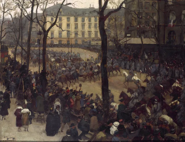 La escolta del presidente Wilson, plaza de Saint-Augustin