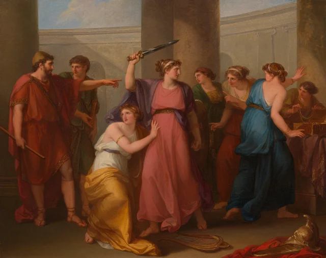 Aquiles descubierto entre las hijas de Licomedes, Angelica Kauffmann