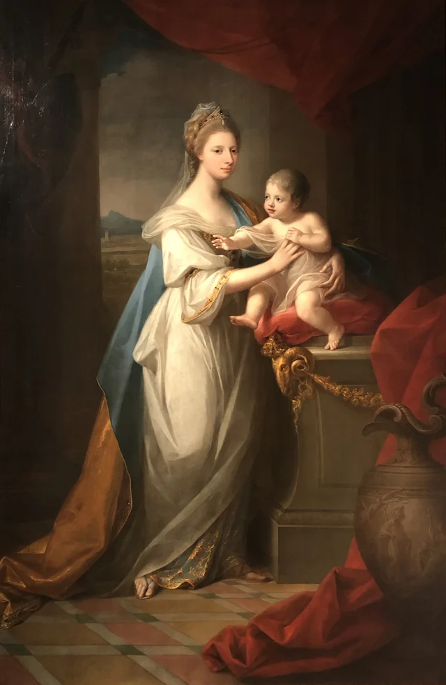 Augusta, duchesse de Brunswick (1737-1813), avec son fils Charles-Georges-Auguste (1766-1806), Angelica Kauffmann