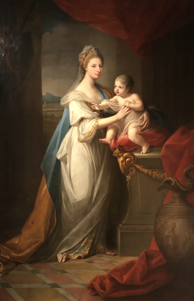 Augusta, duquesa de Brunswick (1737-1813), con su hijo Carlos Jorge Augusto (1766-1806)