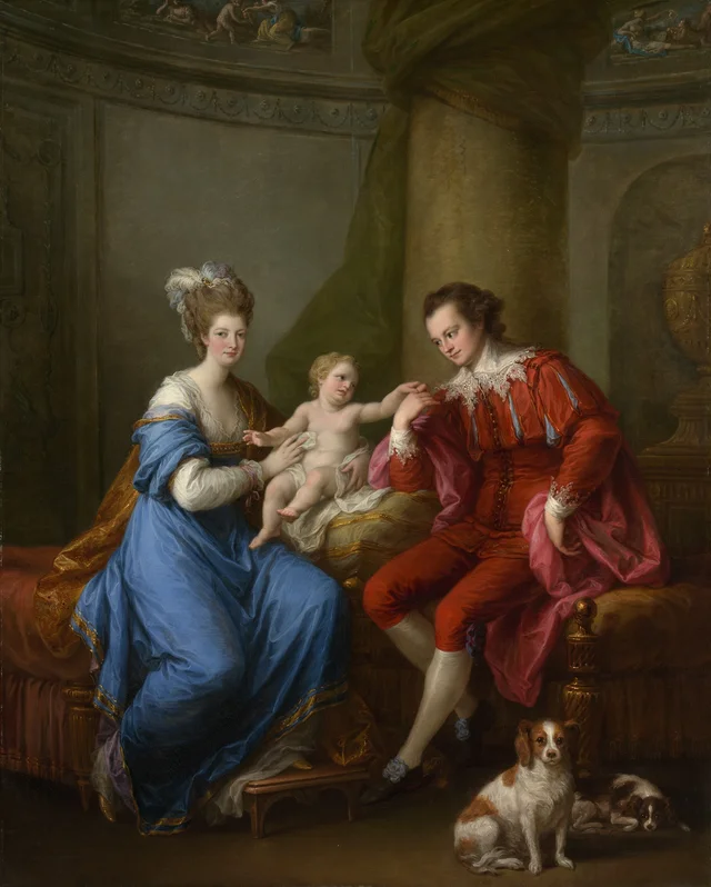 Edward Smith Stanley (1752-1834), douzième comte de Derby, Elizabeth, comtesse de Derby (lady Elizabeth Hamilton, 1753-1797), et leur fils (Edward Smith Stanley, 1775-1851), Angelica Kauffmann