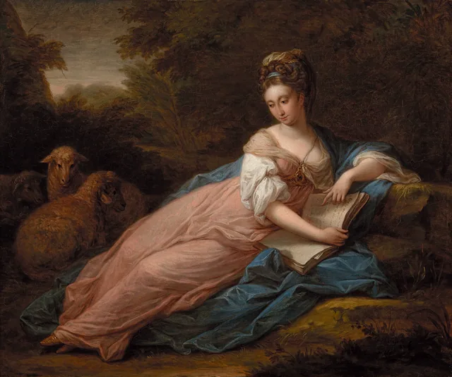 Portrait de Mary Tisdal lisant, Angelica Kauffmann