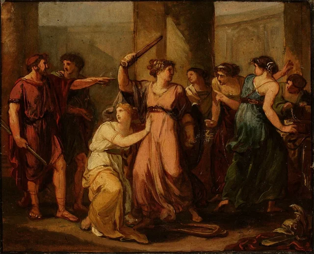 Ulysse découvre Achille caché parmi les filles du roi Lycomède, Angelica Kauffmann