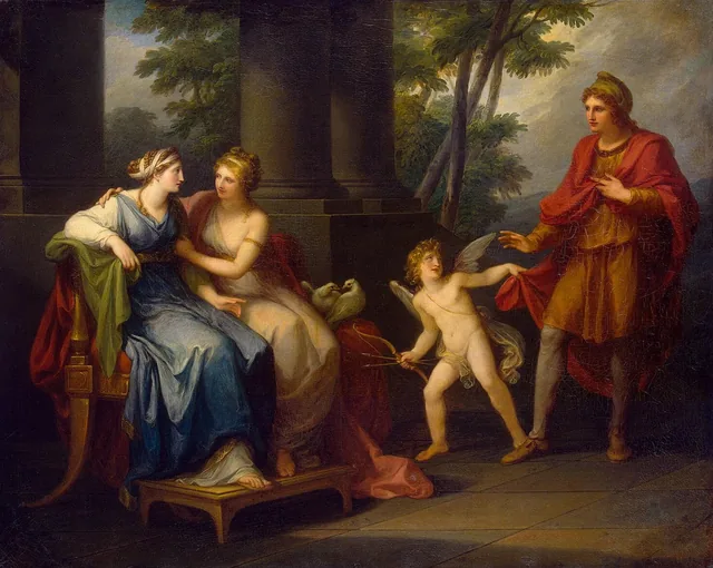 Vénus persuade Hélène d'aimer Pâris, Angelica Kauffmann