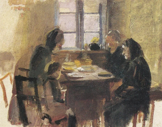 Oração à mesa (HAF3074), Anna Ancher