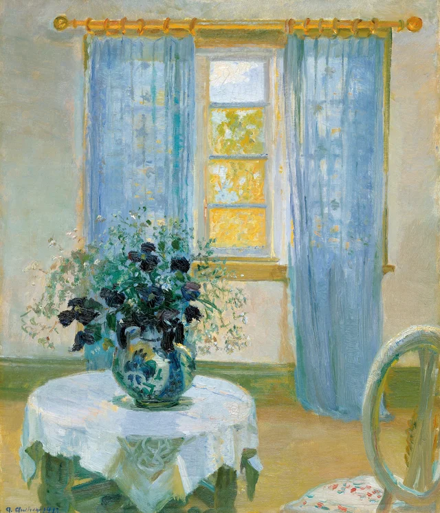 Interior com clematite, Anna Ancher