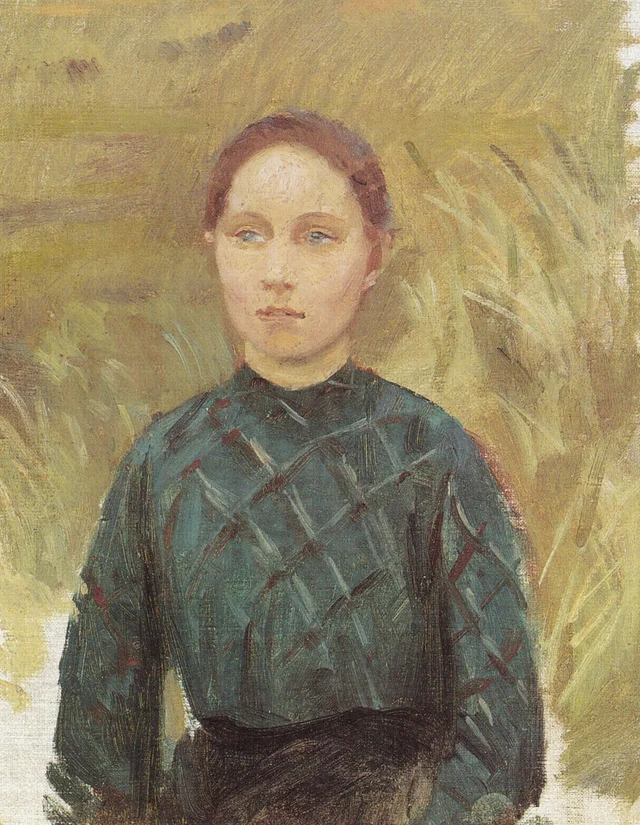 Moça de verde, sentada numa duna, Anna Ancher
