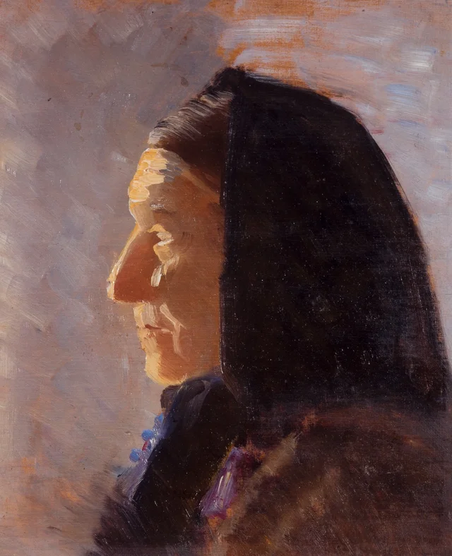 Retrato de perfil de uma mulher de Skagen, Anna Ancher