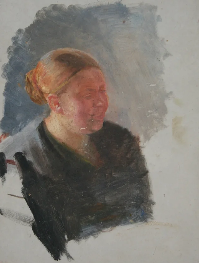 Uma vacinação. Trabalho preparatório, Anna Ancher