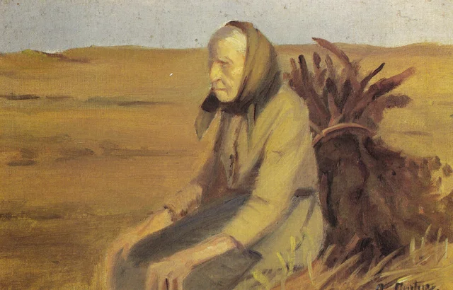 Velha (Laurendse) com seu feixe de galhos, Anna Ancher
