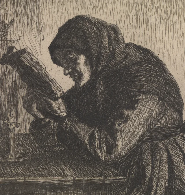 Velha lendo, Anna Ancher