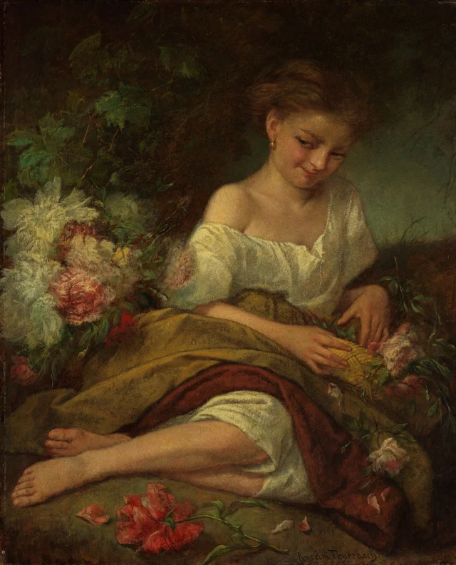 Fille aux fleurs