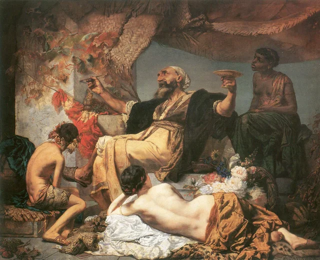 Hafez devant la taverne