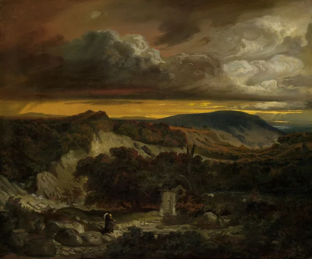 Evening Landscape with a Hermit Returning Home, Anselm Feuerbach