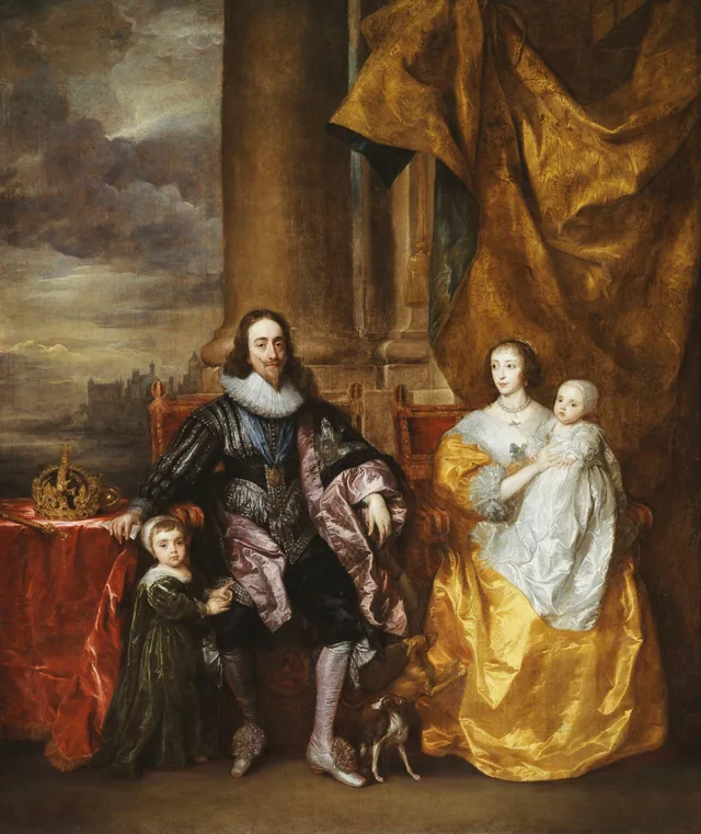 Charles Ier et Henriette-Marie avec leurs deux aînés, le prince Charles et la princesse Marie