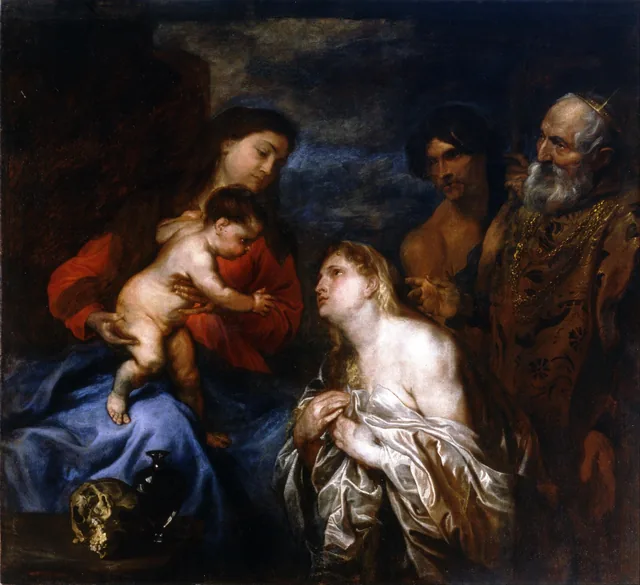A Virgem e o Menino com os três pecadores arrependidos, Maria Madalena, o rei Davi e o filho pródigo