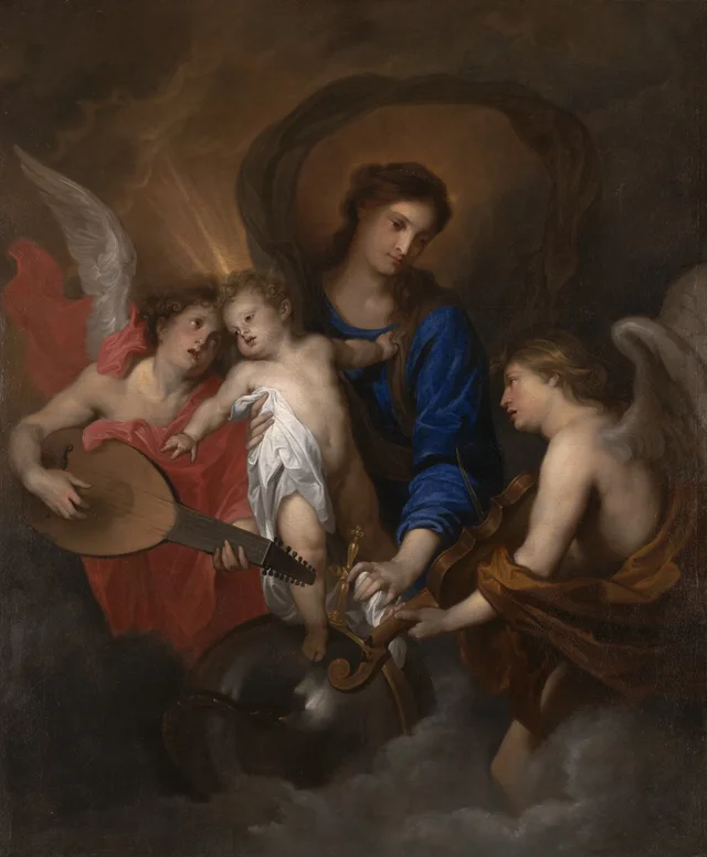 La Virgen con el Niño y un ángel músico