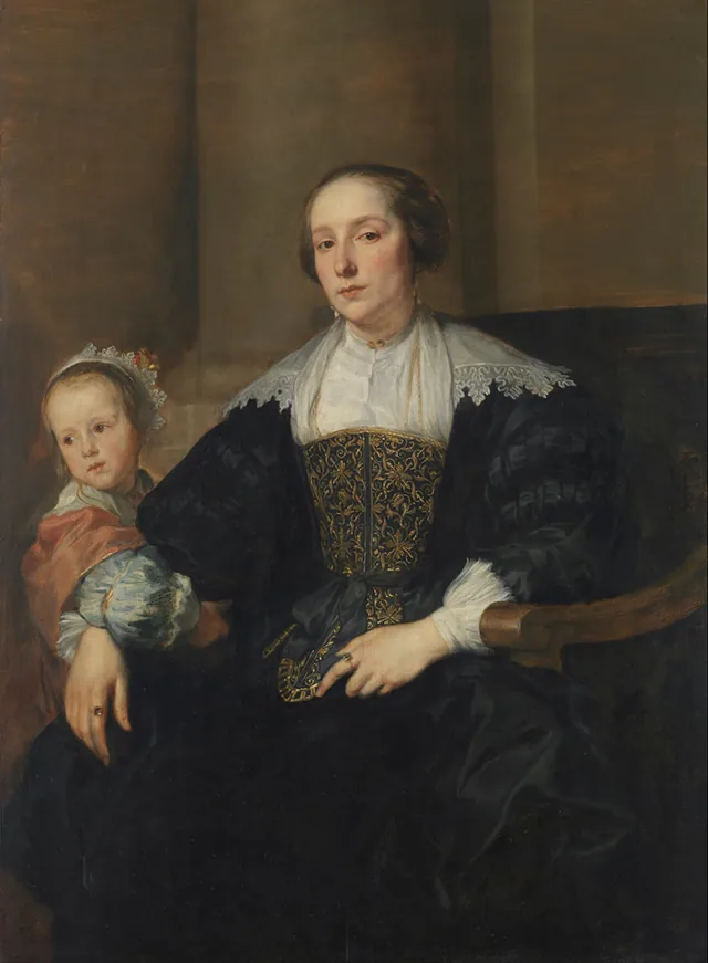 Portrait of Anna van Thielen, wife of the painter Theodoor Rombouts, with their daughter