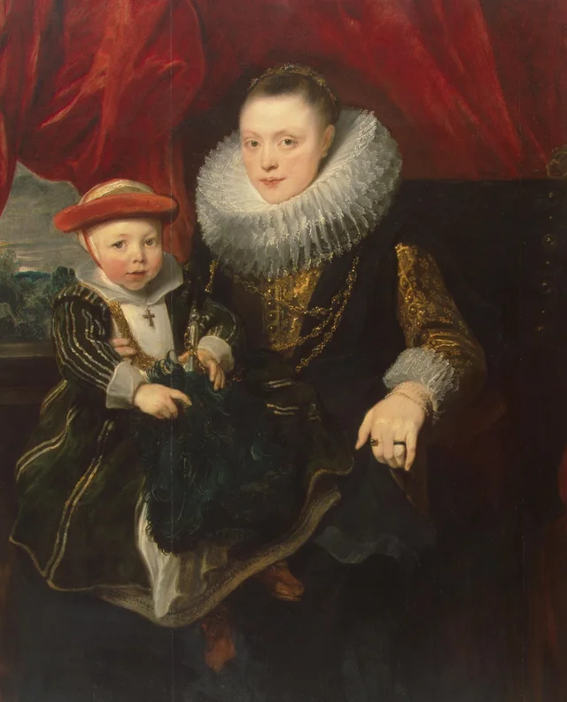 Retrato de una joven con un niño